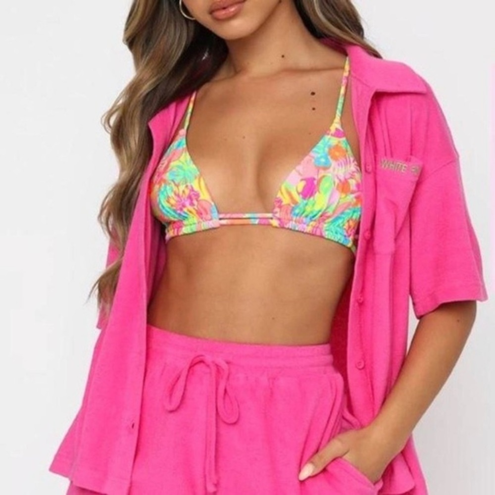 White Fox Boutique Pink Button Down Shirt